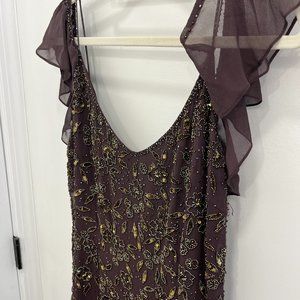 Gilar Beaded Evening Gown with Matching Shall